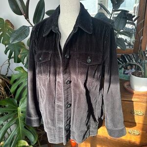 LL Bean women’s black corduroy flannel lined shacket size XL petite